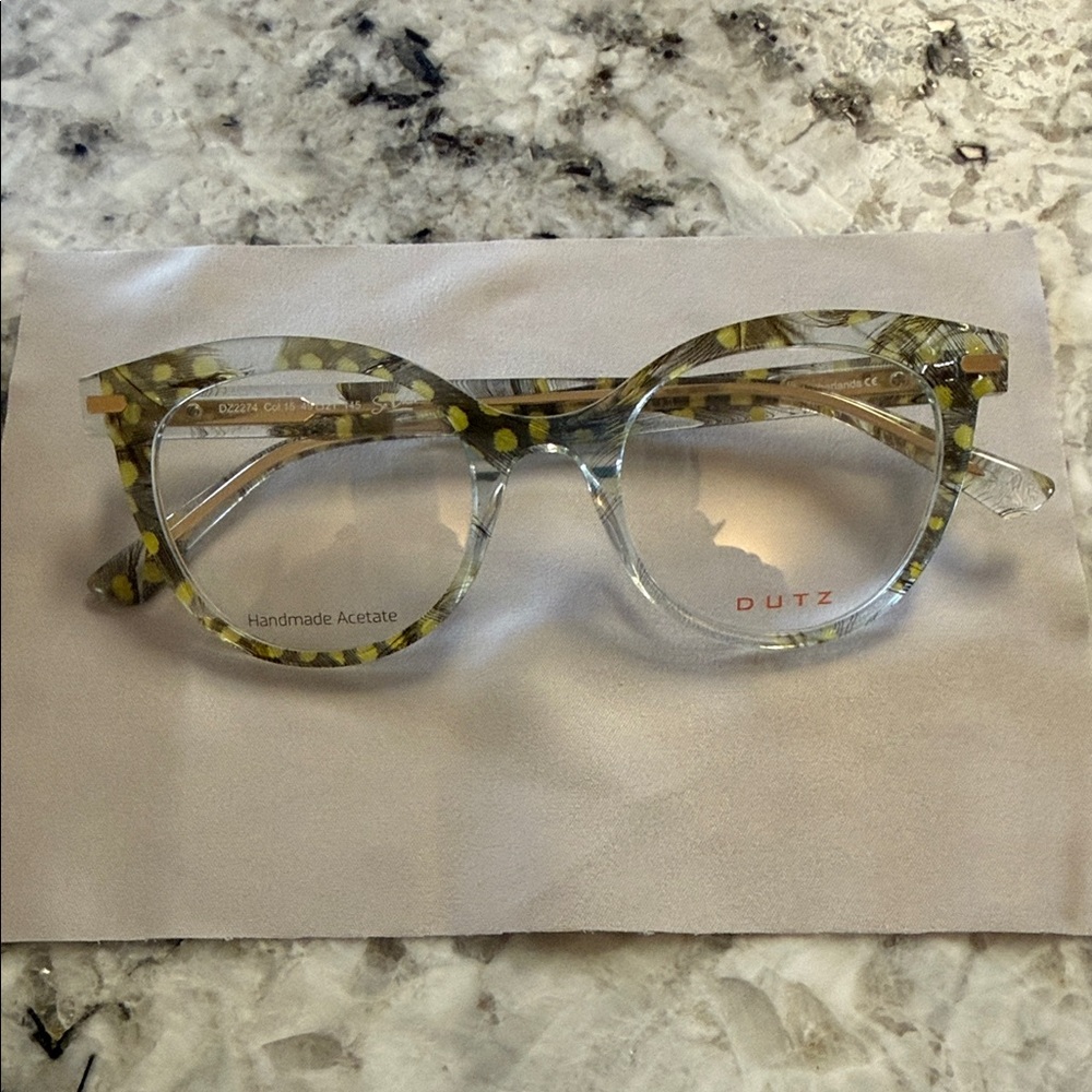 Dutz Green Polka Dot Acetate Round Glasses